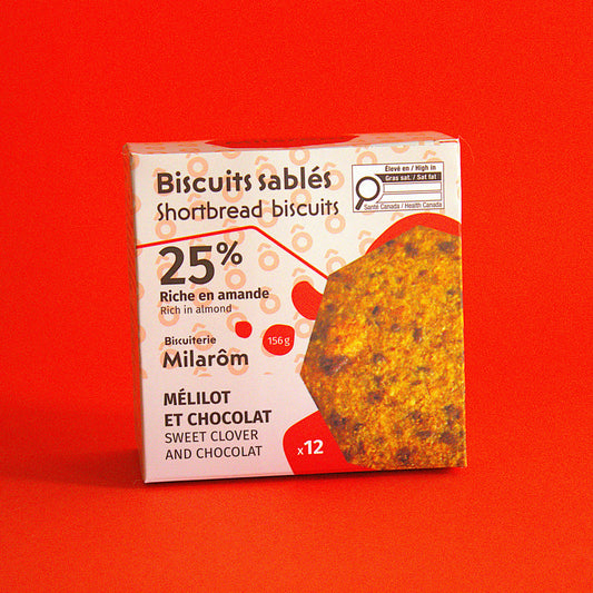 Amande, mélilot et chocolat - boîte 12 biscuits