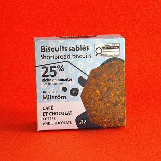 Noisette, café et chocolat - boîte 12 biscuits