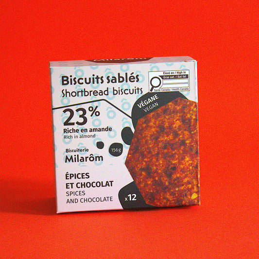 Amande, épices et chocolat *végane* - boîte 12 biscuits