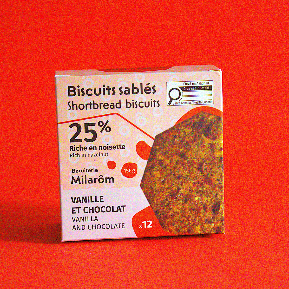 Noisette, vanille et chocolat - boîte 12 biscuits