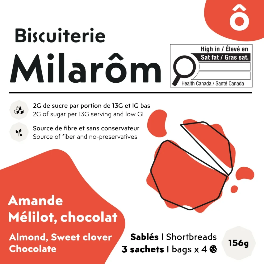 biscuit sablé amande melilot chocolat peu sucré IG bas étiquette