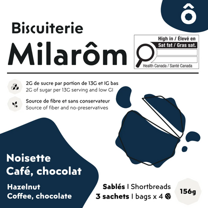 biscuit sablé noisette café chocolat peu sucré IG bas étiquette